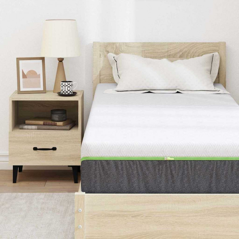 Materac Biały i szary 70 x 200 cm Tkanina żakardowa