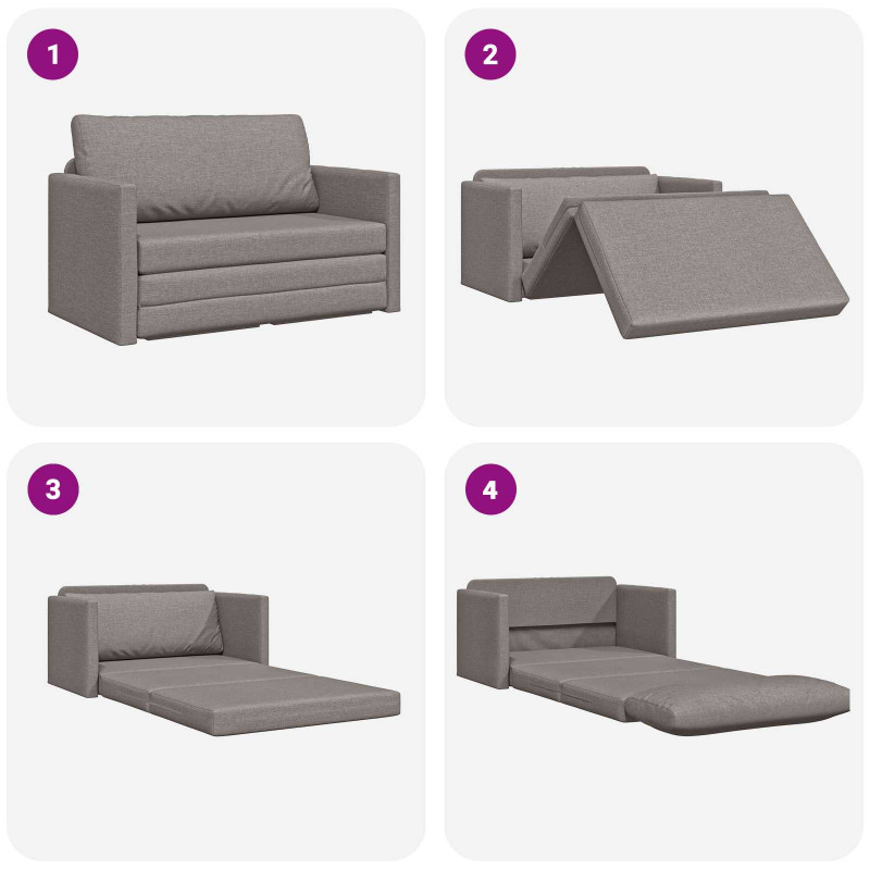 Sofa Bed 110cm Ciemnoszary tkanina