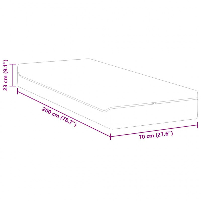 Materac Biały i szary 70 x 200 cm Tkanina żakardowa