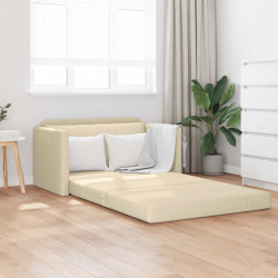 Sofa Bed 110cm Kremowy tkanina