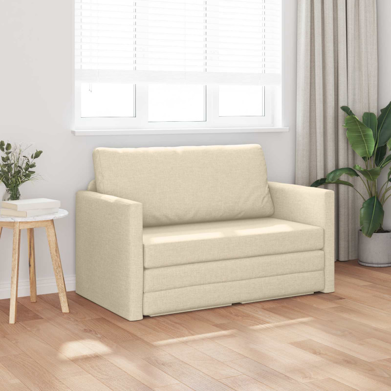 Sofa Bed 110cm Kremowy tkanina