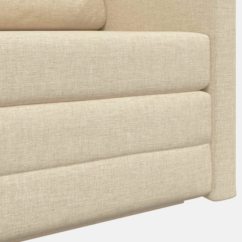 Sofa Bed 110cm Kremowy tkanina