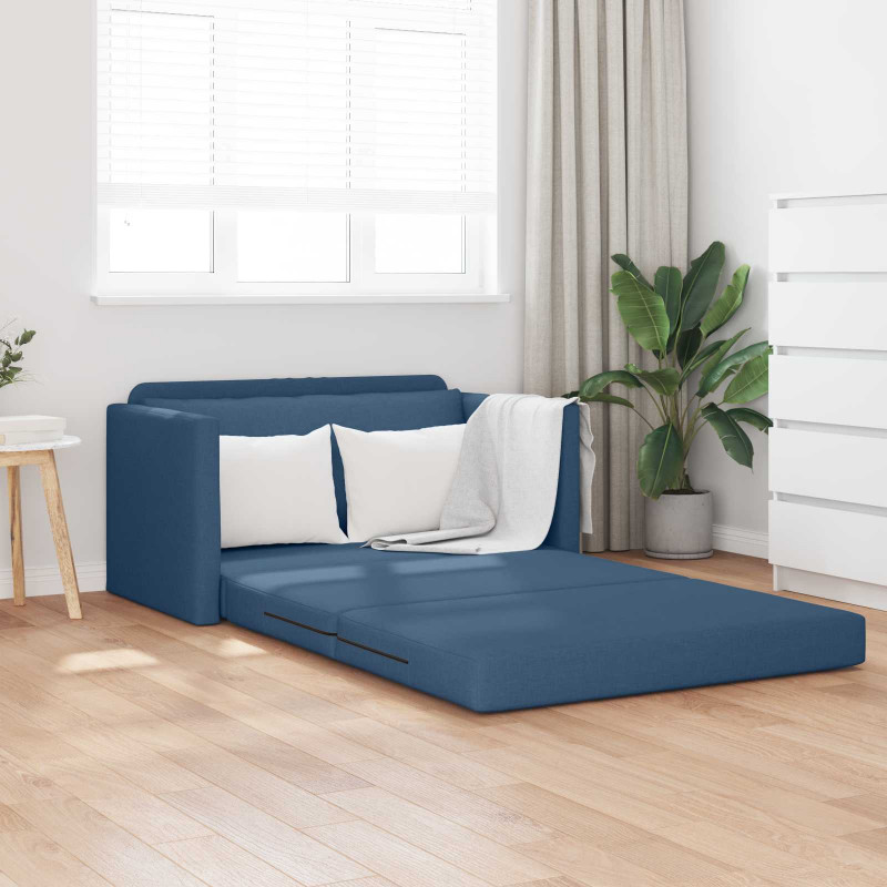 Sofa Bed 110cm Niebieski tkanina