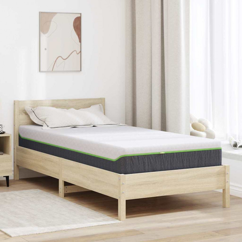 Materac Biały i szary 90 x 200 cm Tkanina żakardowa