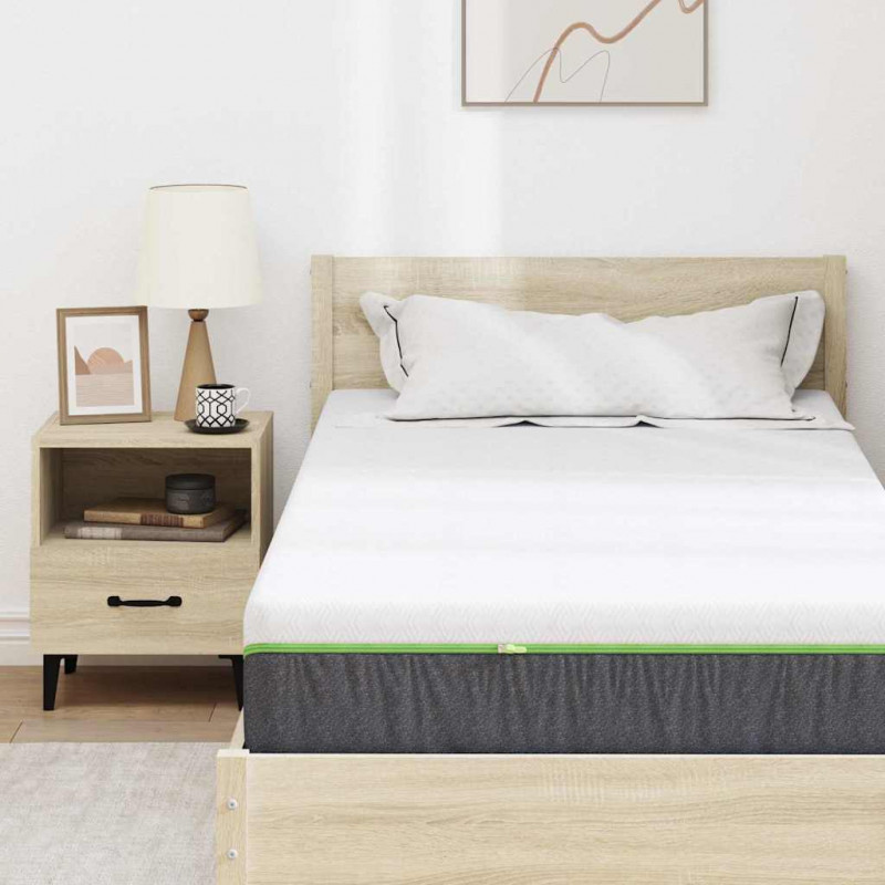 Materac Biały i szary 90 x 200 cm Tkanina żakardowa