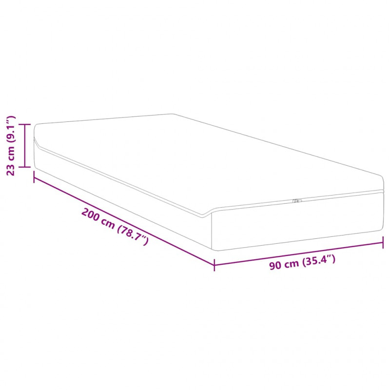 Materac Biały i szary 90 x 200 cm Tkanina żakardowa
