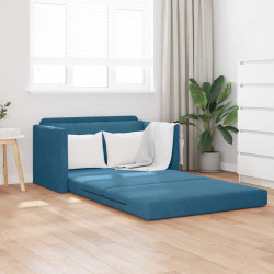 Sofa Bed 110cm Niebieski Aksamit