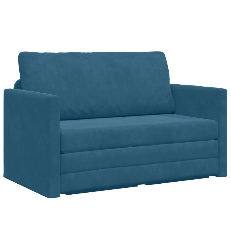 Sofa Bed 110cm Niebieski Aksamit