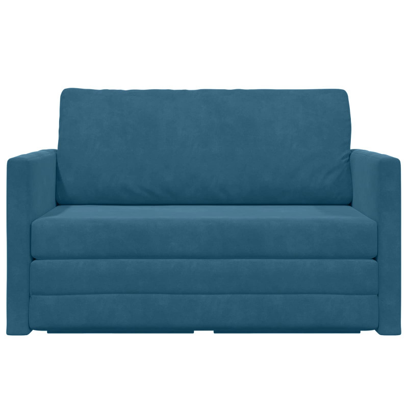 Sofa Bed 110cm Niebieski Aksamit
