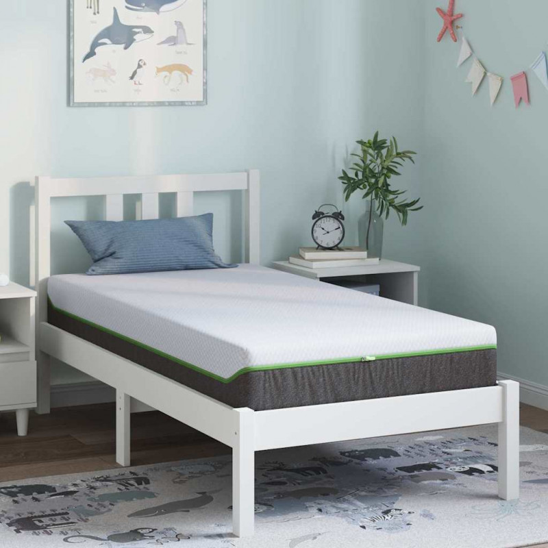 Materac Biały i szary 80 x 160 cm Tkanina żakardowa