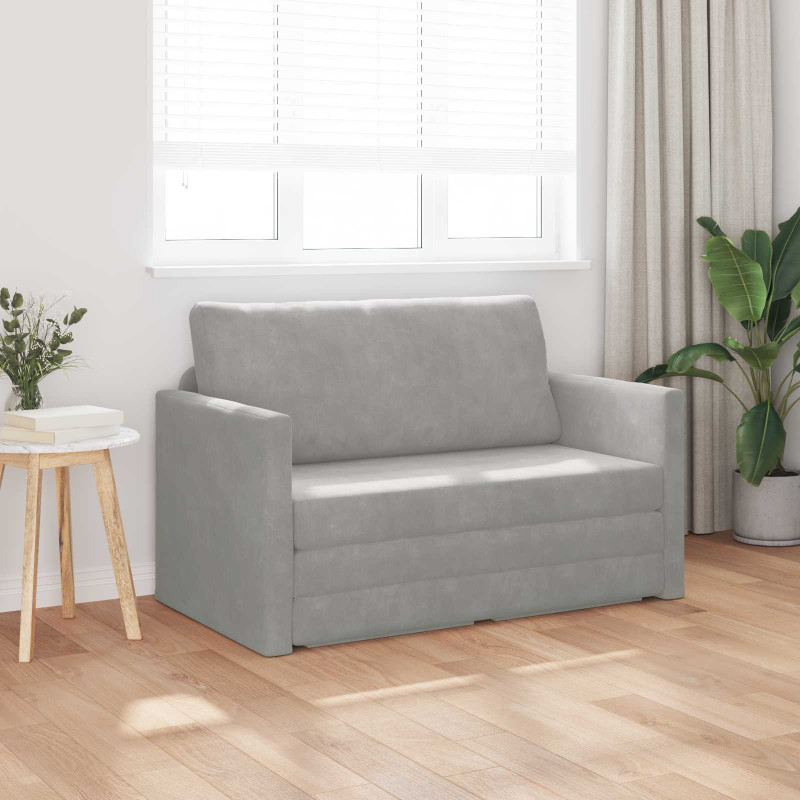 Sofa Bed 110cm Jasnoszary Aksamit