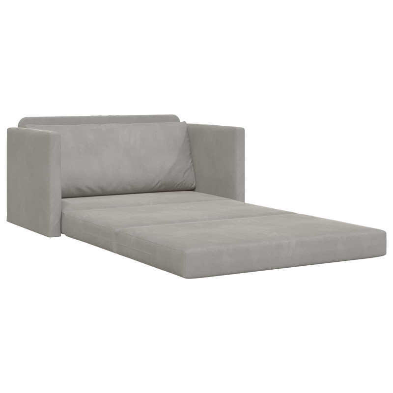 Sofa Bed 110cm Jasnoszary Aksamit