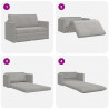 Sofa Bed 110cm Jasnoszary Aksamit