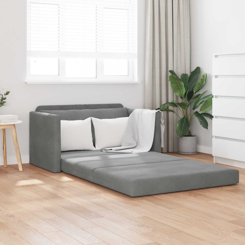 Sofa Bed 110cm Ciemnoszary Aksamit