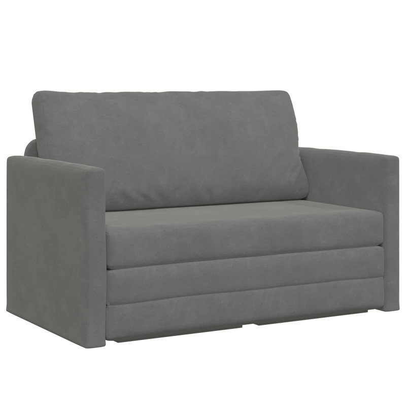 Sofa Bed 110cm Ciemnoszary Aksamit