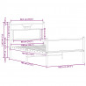 Łóżko bez materaca, przydymiony dąb, 100x190 cm