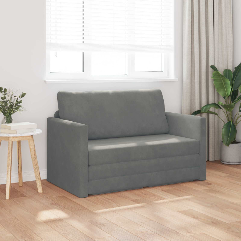 Sofa Bed 110cm Ciemnoszary Aksamit