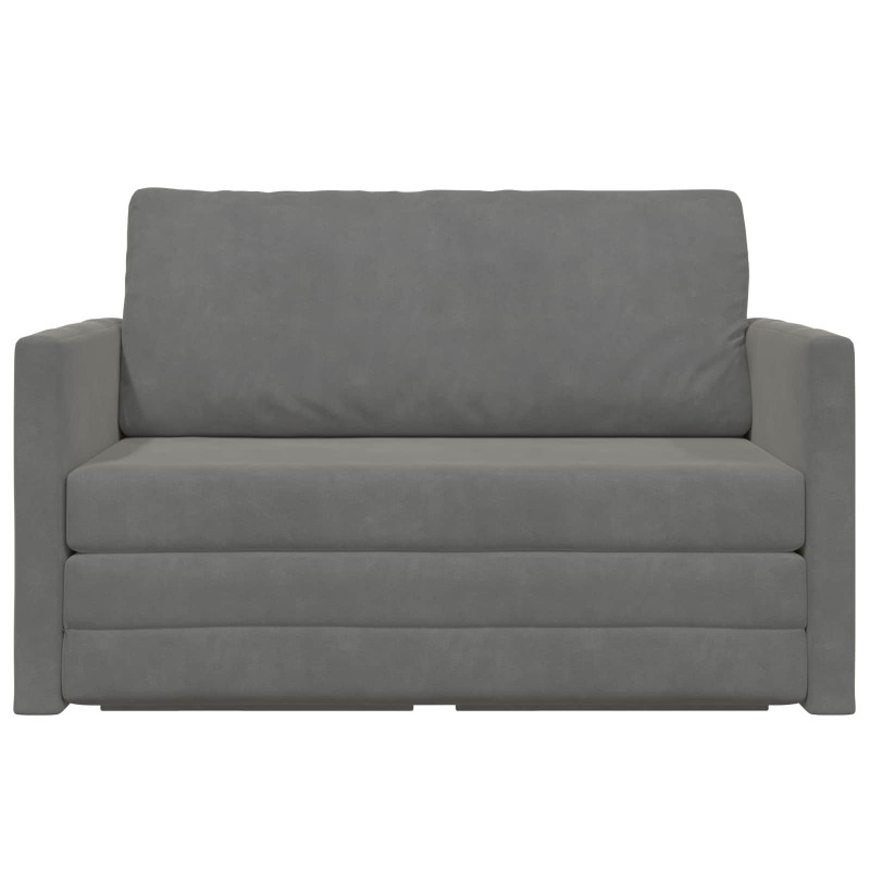 Sofa Bed 110cm Ciemnoszary Aksamit