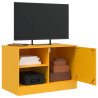 Szafki pod telewizor, 2 szt., musztardowe, 67x39x44 cm, stalowe
