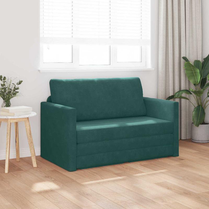 Sofa Bed 110cm Ciemna zieleń Aksamit