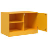 Szafki pod telewizor, 2 szt., musztardowe, 67x39x44 cm, stalowe