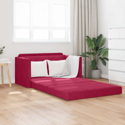 Sofa Bed 110cm Czerwone wino Aksamit