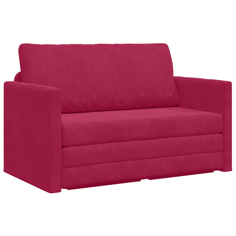 Sofa Bed 110cm Czerwone wino Aksamit