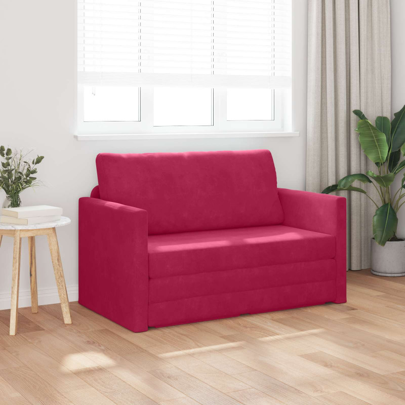 Sofa Bed 110cm Czerwone wino Aksamit