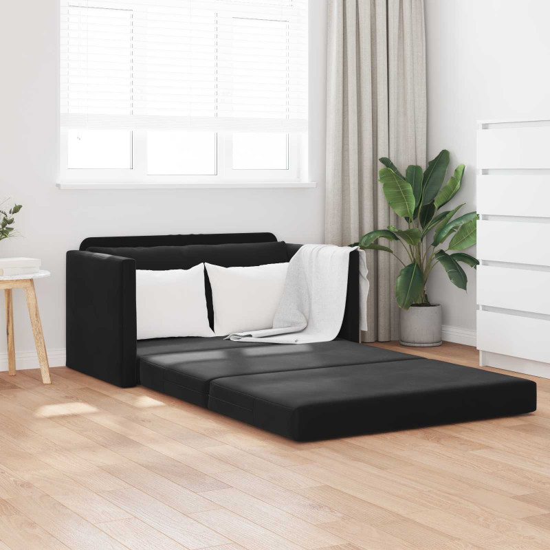 Sofa Bed 110cm Czarny Aksamit
