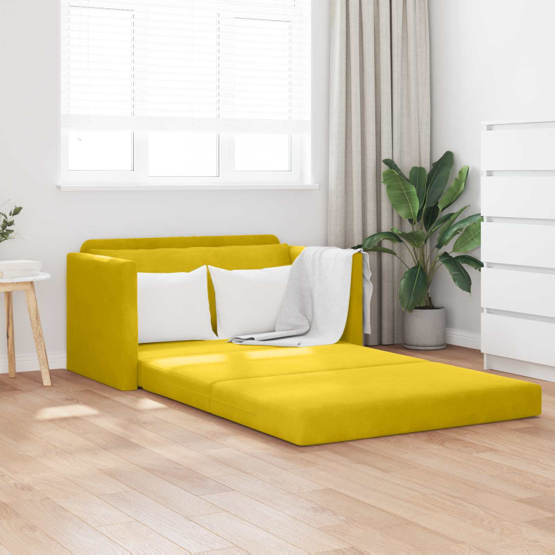 Sofa Bed 110cm Żółty słonecznik Aksamit
