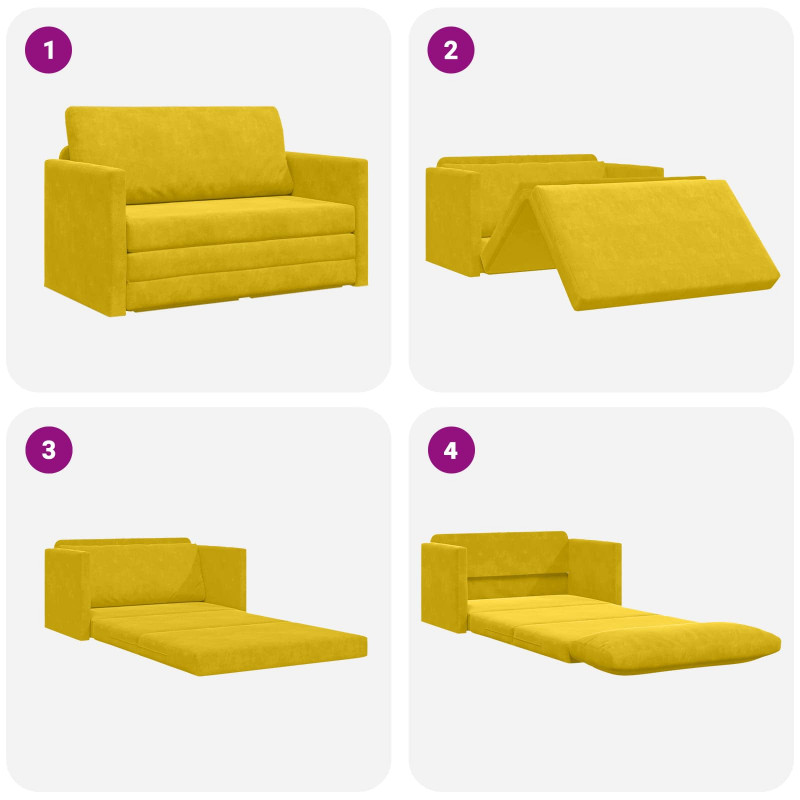 Sofa Bed 110cm Żółty słonecznik Aksamit