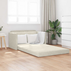 Sofa Bed 110cm Kremowy Aksamit