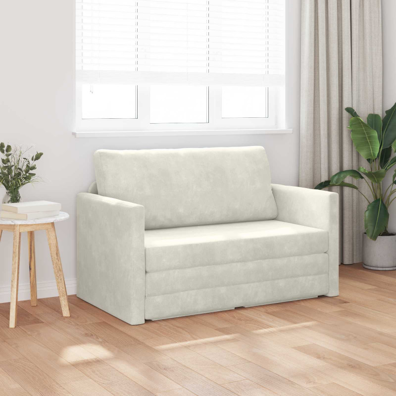 Sofa Bed 110cm Kremowy Aksamit