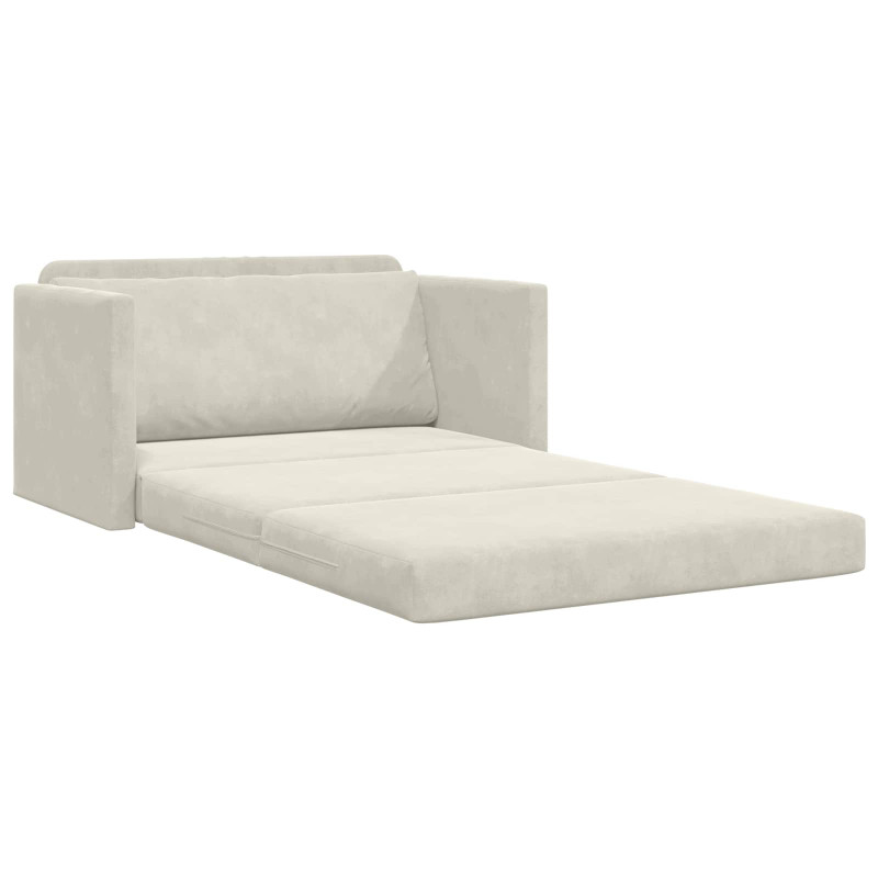Sofa Bed 110cm Kremowy Aksamit