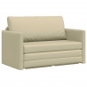 Sofa Bed 110cm Kremowy Sztuczna skóra