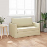 Sofa Bed 110cm Kremowy Sztuczna skóra