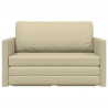 Sofa Bed 110cm Kremowy Sztuczna skóra