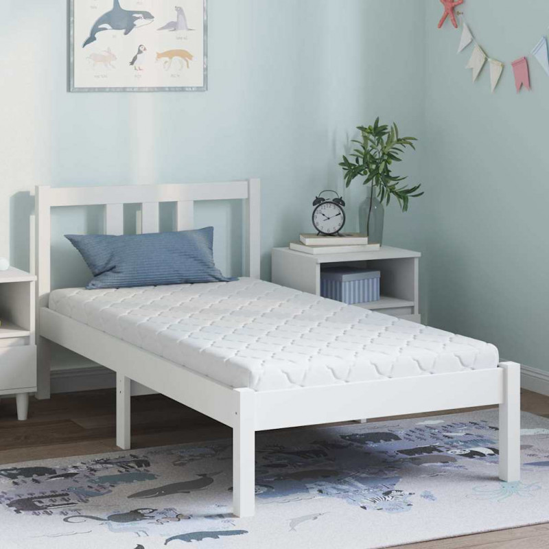 Materac Biały 80 x 160 cm Tkanina żakardowa