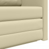 Sofa Bed 110cm Kremowy Sztuczna skóra