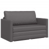 Sofa Bed 110cm Szary Sztuczna skóra
