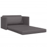 Sofa Bed 110cm Szary Sztuczna skóra
