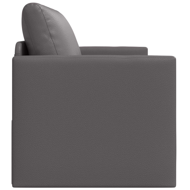 Sofa Bed 110cm Szary Sztuczna skóra