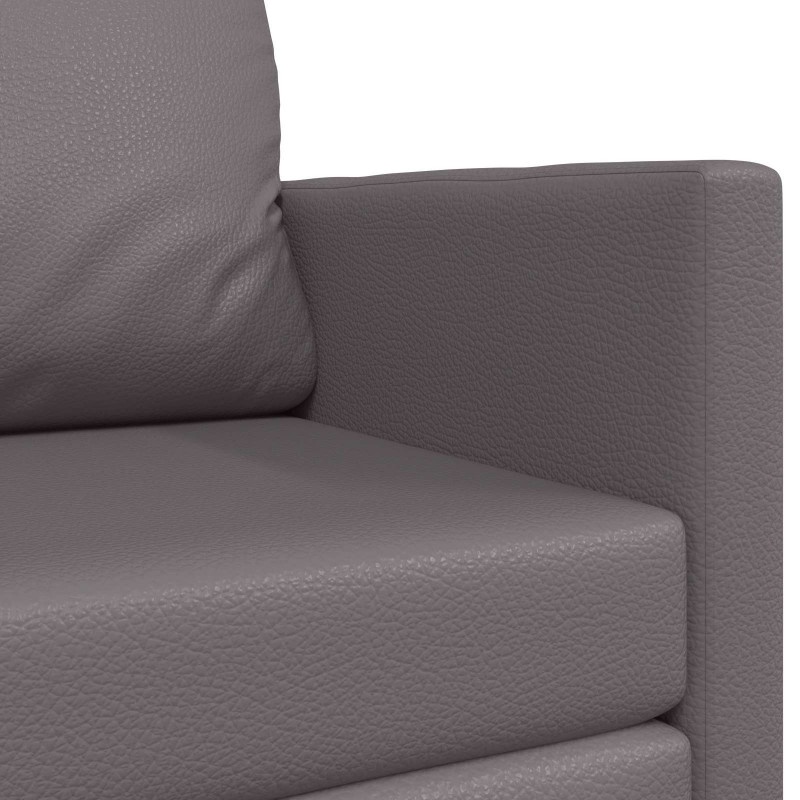Sofa Bed 110cm Szary Sztuczna skóra