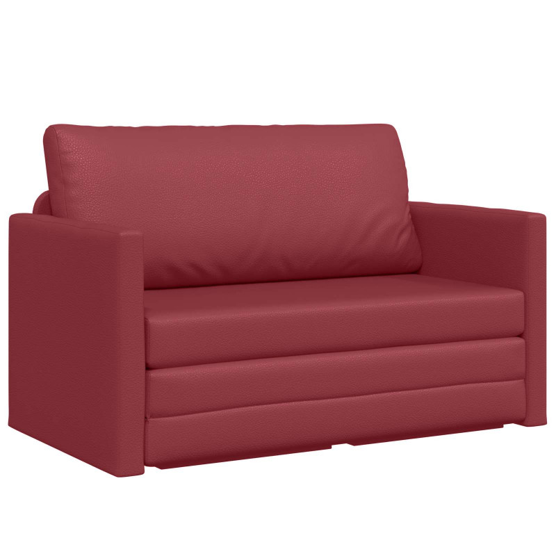 Sofa Bed 110cm Czerwone wino Sztuczna skóra