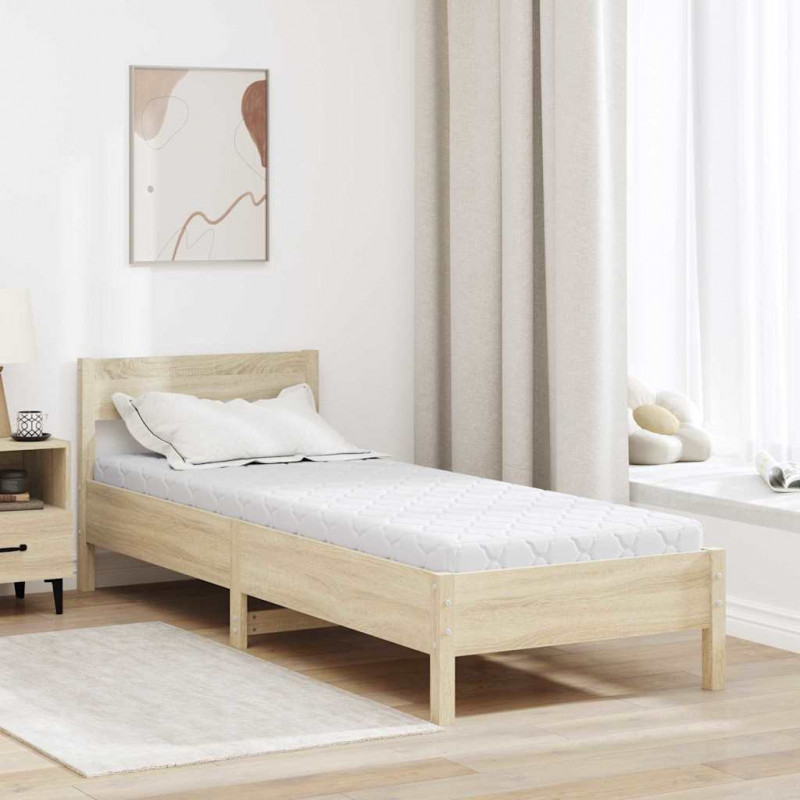 Materac Biały 80 x 200 cm Tkanina żakardowa