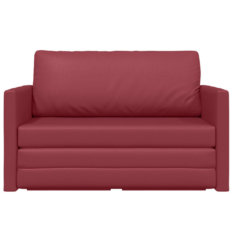 Sofa Bed 110cm Czerwone wino Sztuczna skóra