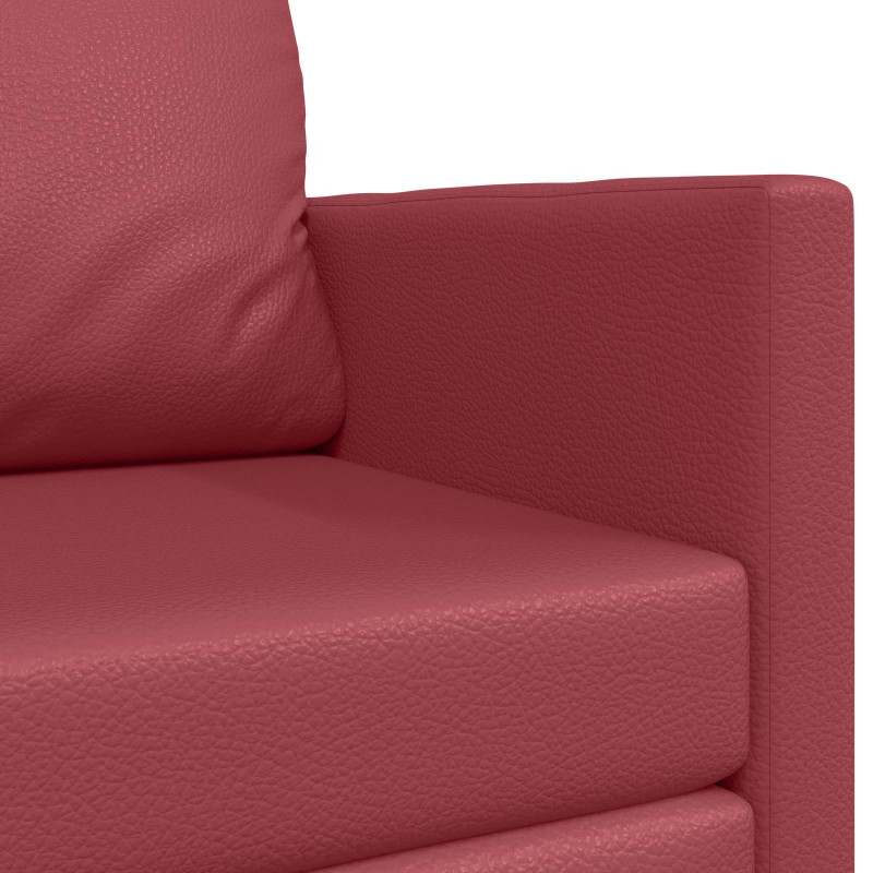 Sofa Bed 110cm Czerwone wino Sztuczna skóra