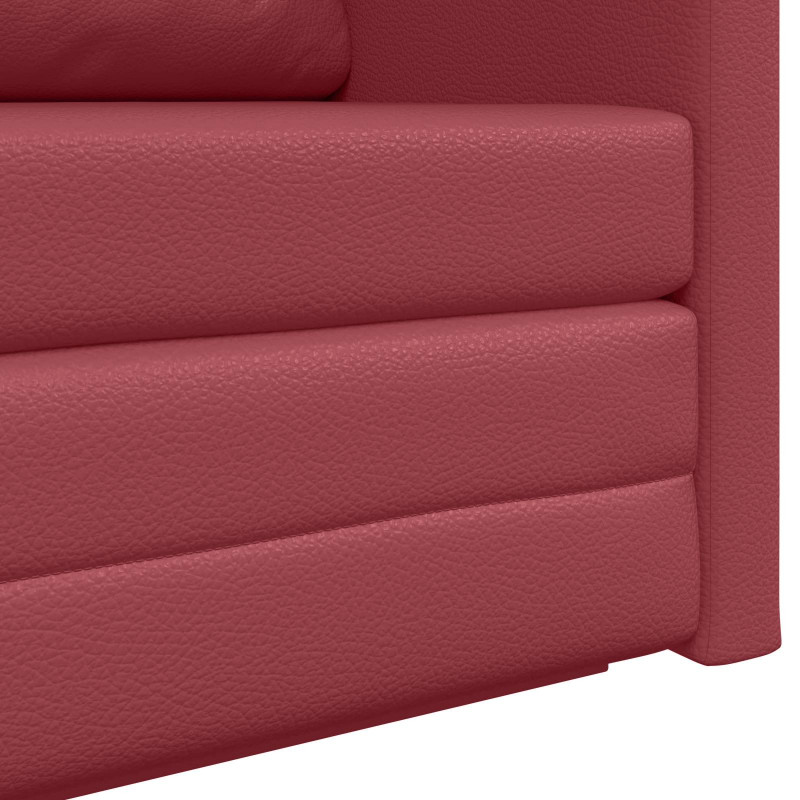 Sofa Bed 110cm Czerwone wino Sztuczna skóra