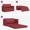 Sofa Bed 110cm Czerwone wino Sztuczna skóra