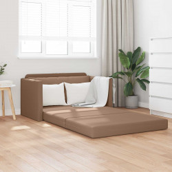 Sofa Bed 110cm Cappuccino Sztuczna skóra